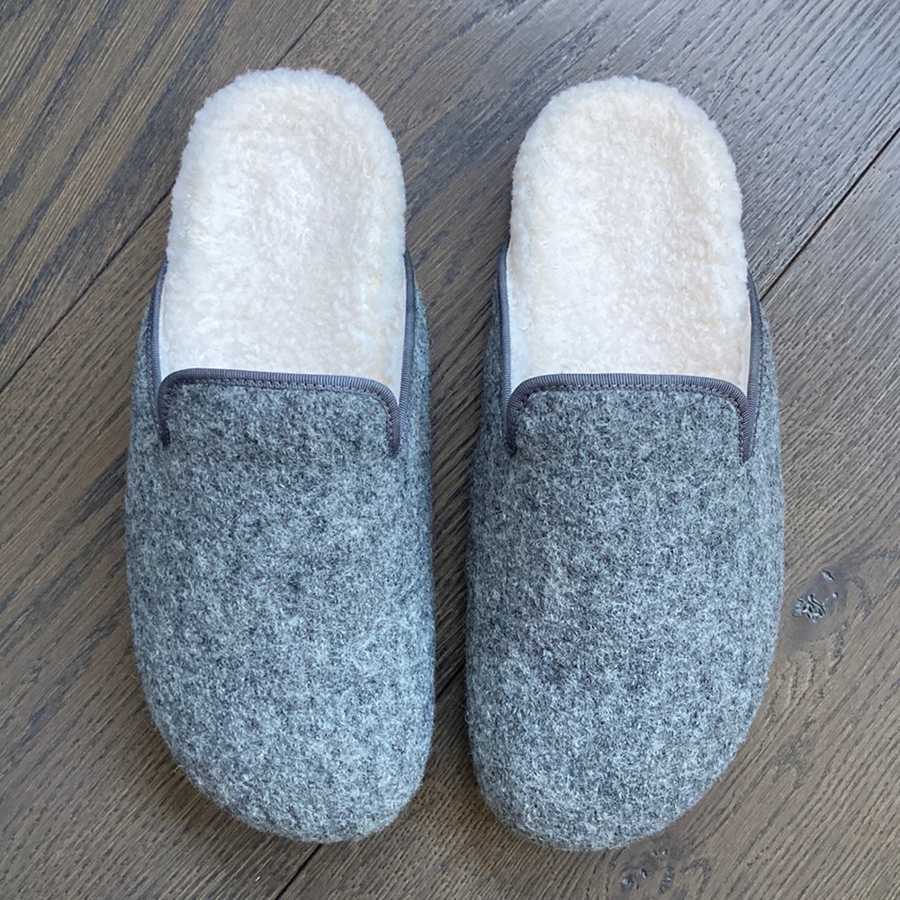 EUC J.Crew Felt Clog Mule Flats Gray